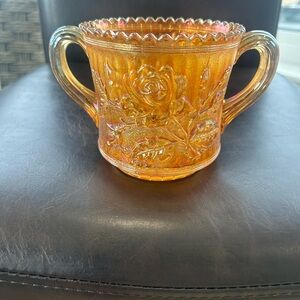 Antique 1912-1918 Imperial Glass Carnival Lustre Rose Rubigold Bowl Vessel Dish